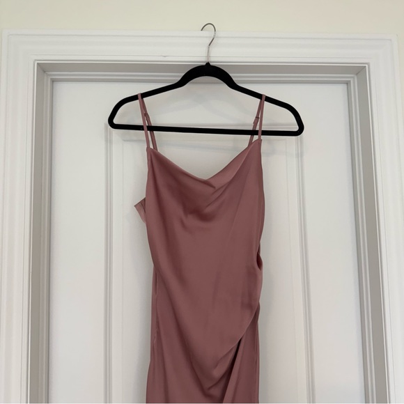 Elegant Mauve Spaghetti Strap Dress - Picture 2 of 5